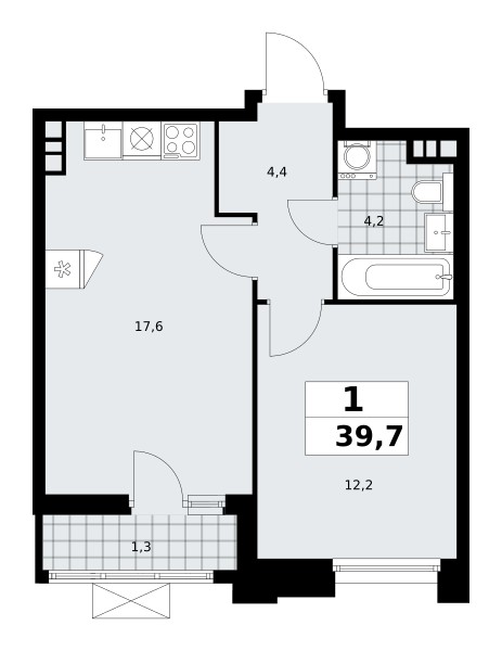 Apartamento 1 habitación 40 m² poselenie Sosenskoe, Rusia