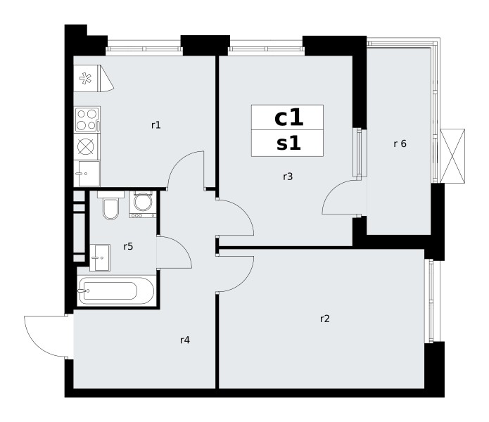 Wohnung 2 zimmer 52 m² poselenie Sosenskoe, Russland