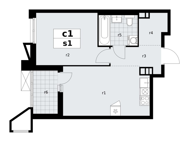 Квартира 1 комната 39 м² поселение Сосенское, Россия