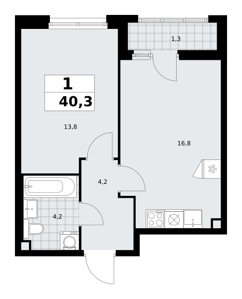 Mieszkanie 1 pokój 40 m² poselenie Sosenskoe, Rosja