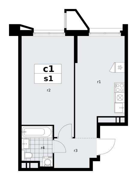 Квартира 1 комната 41 м² поселение Сосенское, Россия