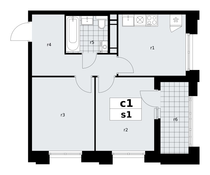 Wohnung 2 zimmer 48 m² poselenie Sosenskoe, Russland