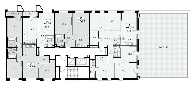 Wohnung 5 zimmer 160 m² poselenie Sosenskoe, Russland