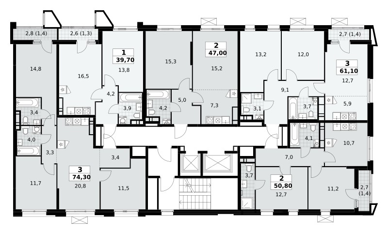 Apartamento 2 habitaciones 47 m² poselenie Sosenskoe, Rusia