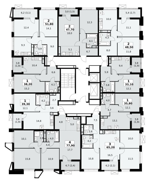 Mieszkanie 2 pokoi 48 m² poselenie Sosenskoe, Rosja