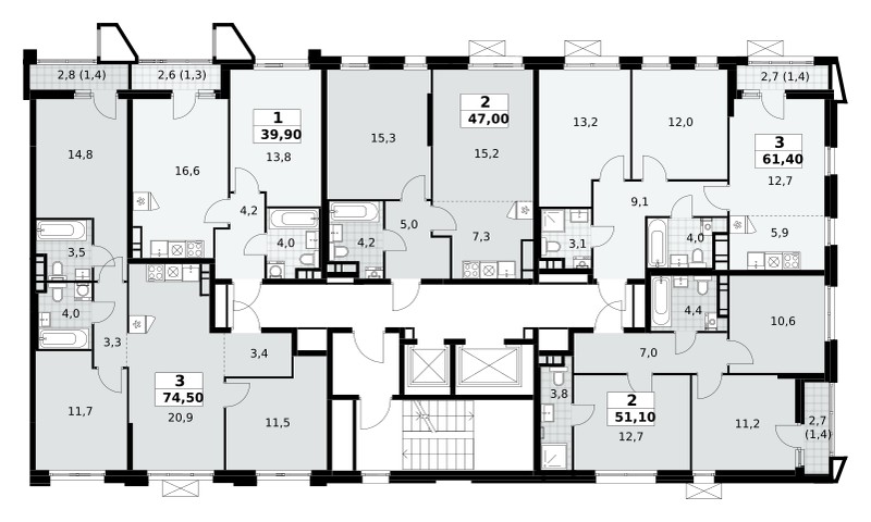 Apartamento 2 habitaciones 51 m² poselenie Sosenskoe, Rusia