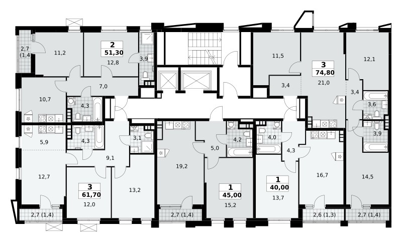 Apartamento 3 habitaciones 75 m² poselenie Sosenskoe, Rusia