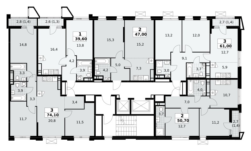 Apartamento 2 habitaciones 47 m² poselenie Sosenskoe, Rusia