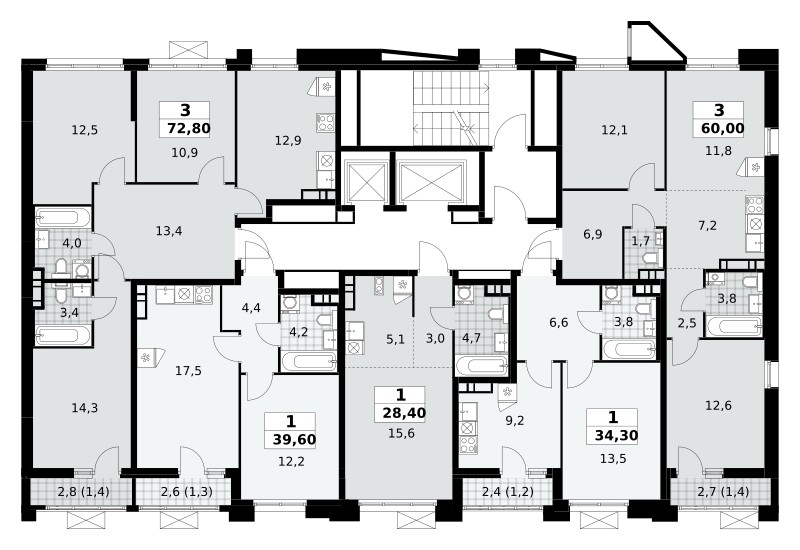 Apartamento 3 habitaciones 60 m² poselenie Sosenskoe, Rusia