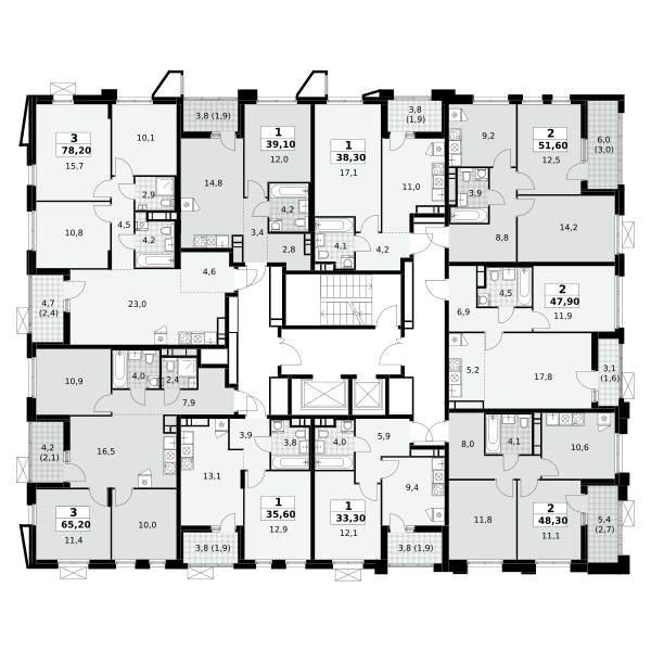 2 room apartment 48 m² poselenie Sosenskoe, Russia