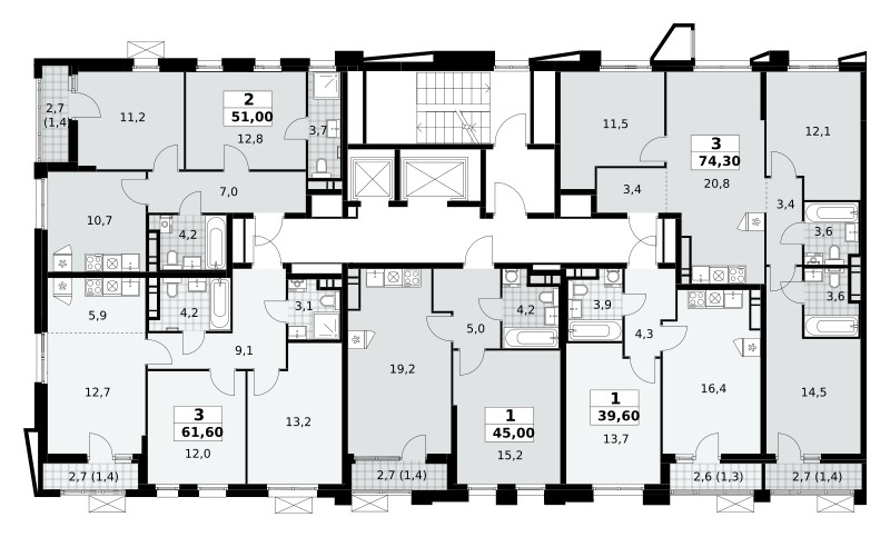 Appartement 3 chambres 62 m² poselenie Sosenskoe, Fédération de Russie