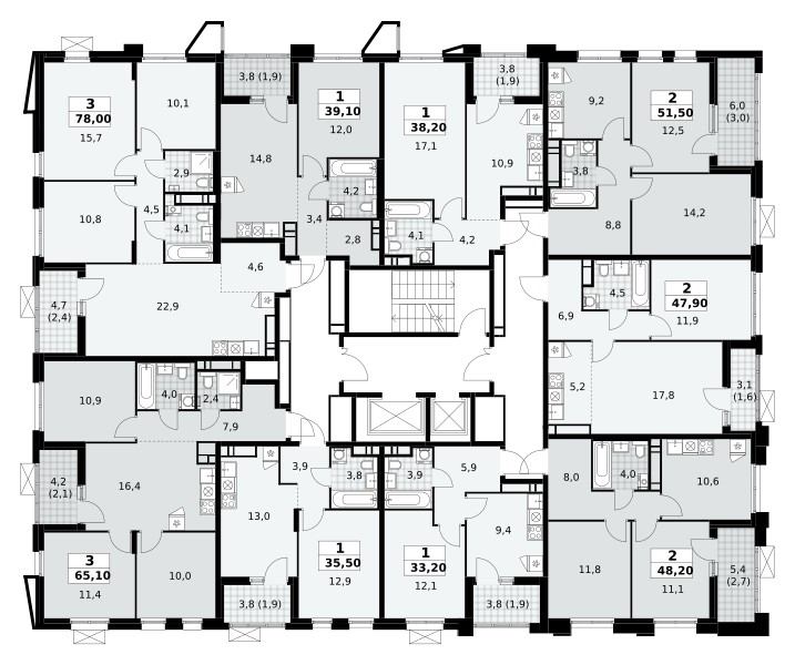 Appartement 2 chambres 52 m² poselenie Sosenskoe, Fédération de Russie