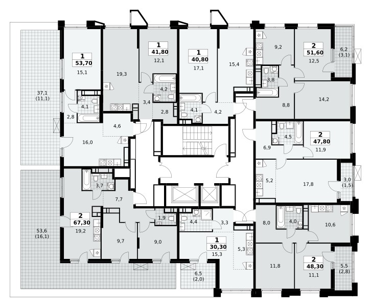 Wohnung 2 zimmer 48 m² poselenie Sosenskoe, Russland