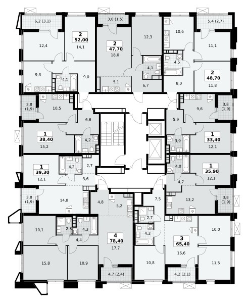 2 room apartment 49 m² poselenie Sosenskoe, Russia