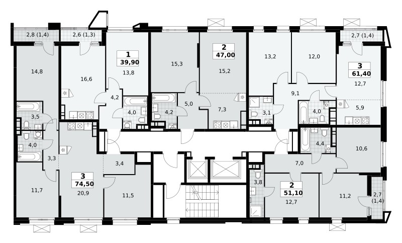 Mieszkanie 2 pokoi 47 m² poselenie Sosenskoe, Rosja