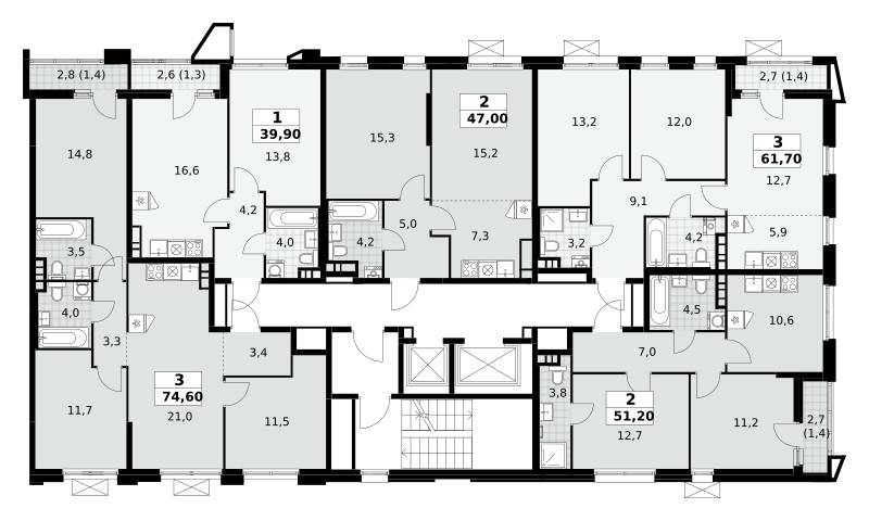 Apartamento 2 habitaciones 51 m² poselenie Sosenskoe, Rusia