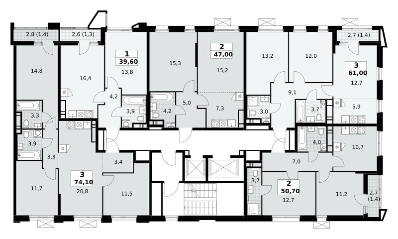 Apartamento 1 habitación 40 m² poselenie Sosenskoe, Rusia