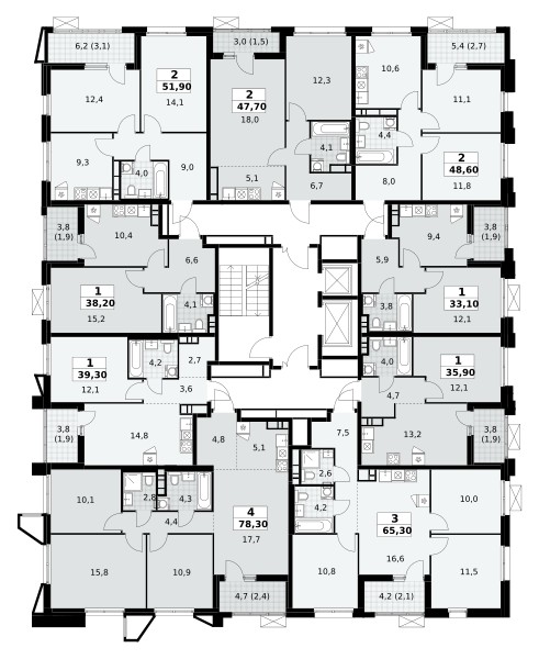 Wohnung 2 zimmer 52 m² poselenie Sosenskoe, Russland