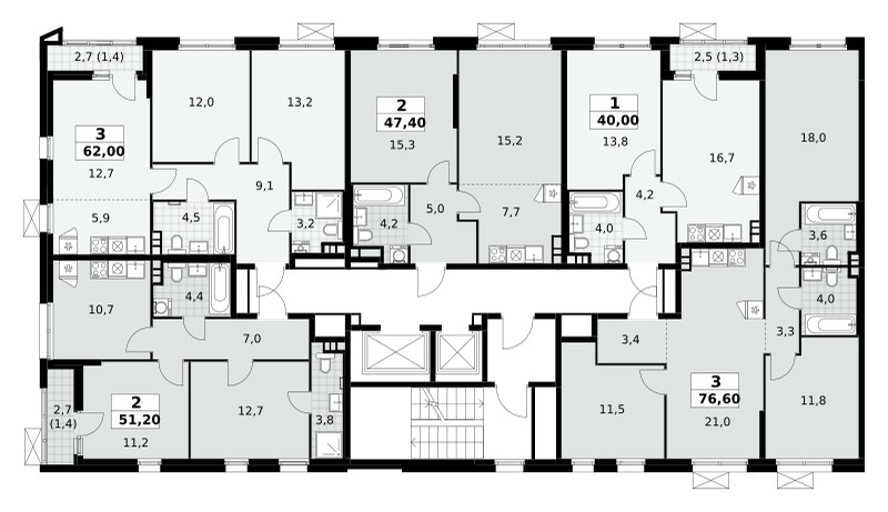 Apartamento 2 habitaciones 51 m² poselenie Sosenskoe, Rusia