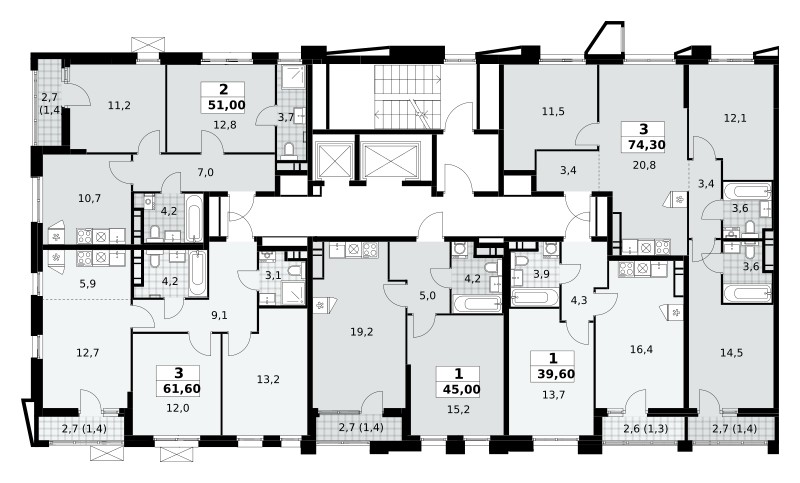 Apartamento 3 habitaciones 62 m² poselenie Sosenskoe, Rusia