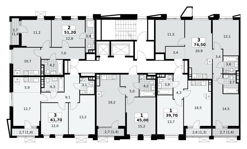 Квартира 1 комната 45 м² поселение Сосенское, Россия