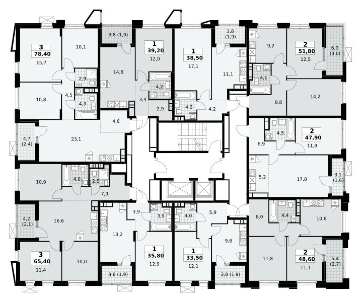 Mieszkanie 2 pokoi 52 m² poselenie Sosenskoe, Rosja