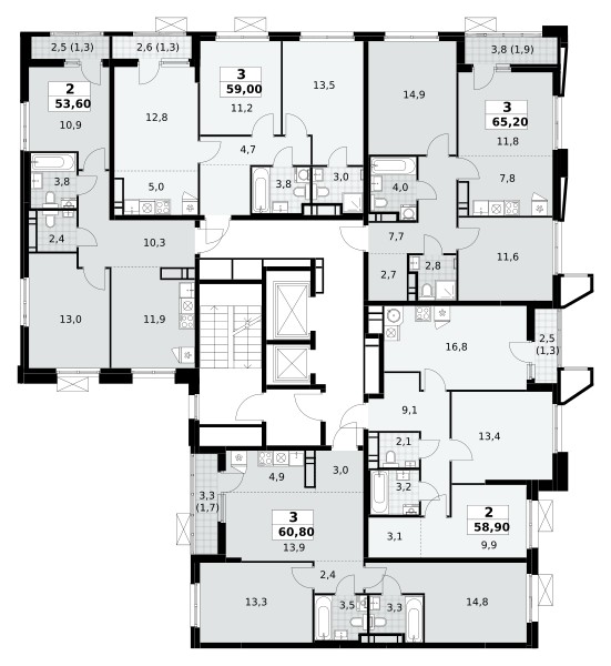 Apartamento 2 habitaciones 54 m² poselenie Sosenskoe, Rusia