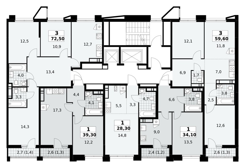 Apartamento 1 habitación 39 m² poselenie Sosenskoe, Rusia