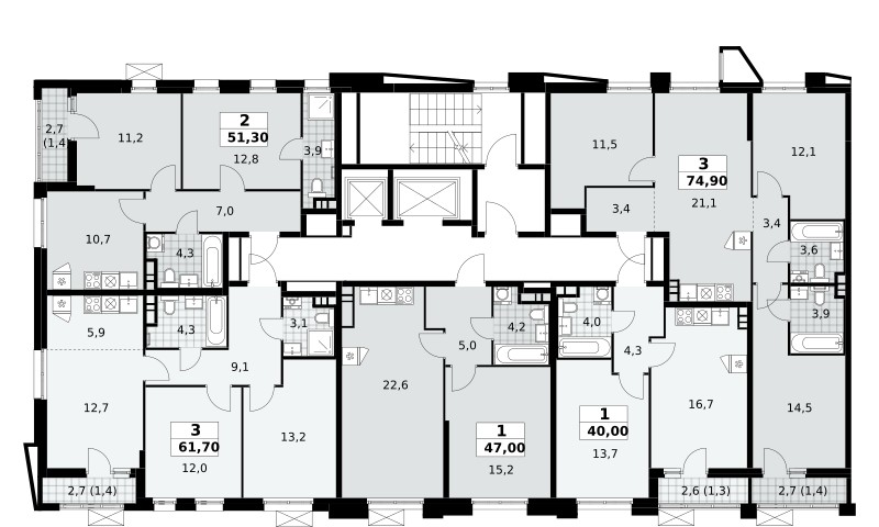 Apartamento 1 habitación 47 m² poselenie Sosenskoe, Rusia