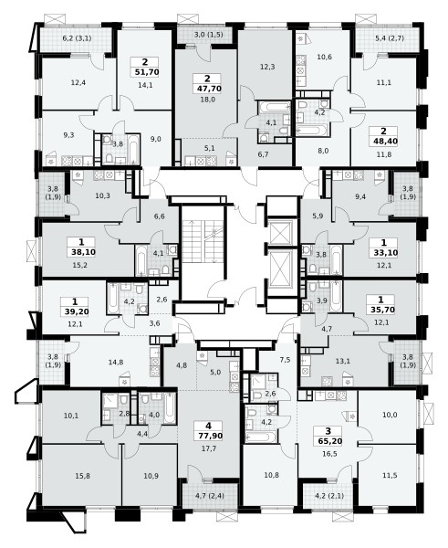 Mieszkanie 2 pokoi 48 m² poselenie Sosenskoe, Rosja