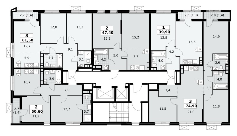 Apartamento 2 habitaciones 51 m² poselenie Sosenskoe, Rusia