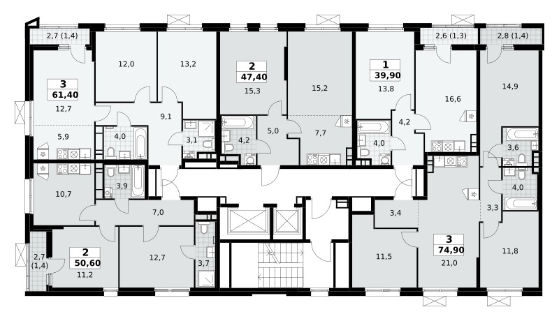 Mieszkanie 3 pokoi 61 m² poselenie Sosenskoe, Rosja