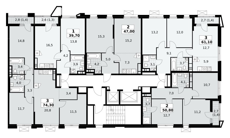 Apartamento 2 habitaciones 51 m² poselenie Sosenskoe, Rusia