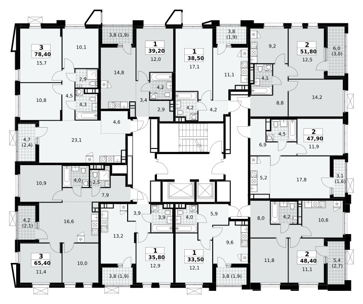 Appartement 2 chambres 48 m² poselenie Sosenskoe, Fédération de Russie