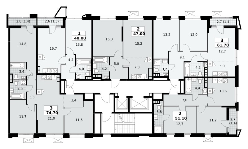 Mieszkanie 3 pokoi 62 m² poselenie Sosenskoe, Rosja