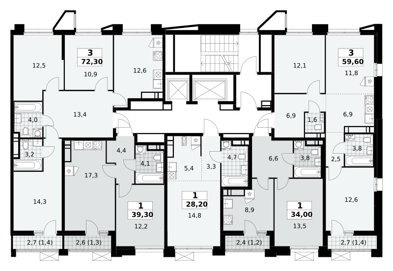 Квартира 1 комната 28 м² поселение Сосенское, Россия