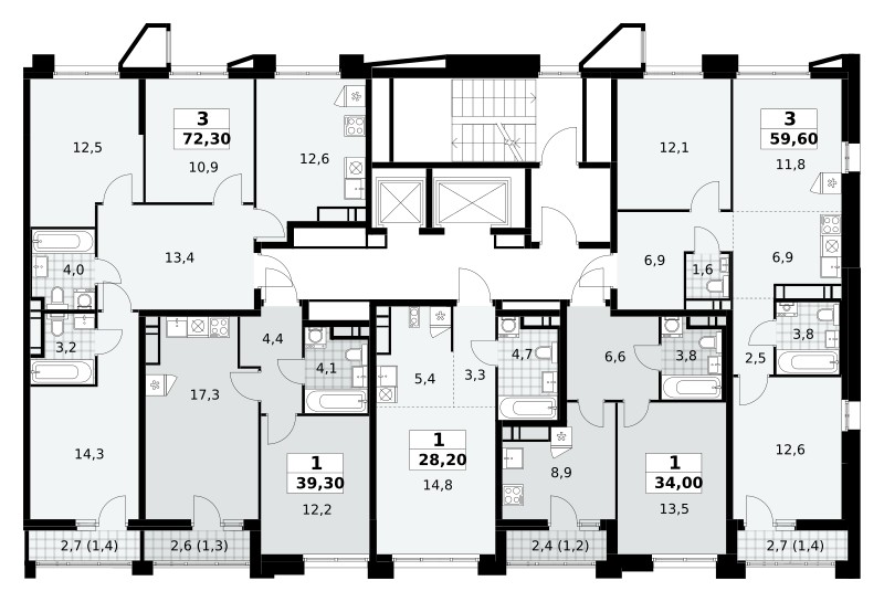 Квартира 3 комнаты 72 м² поселение Сосенское, Россия