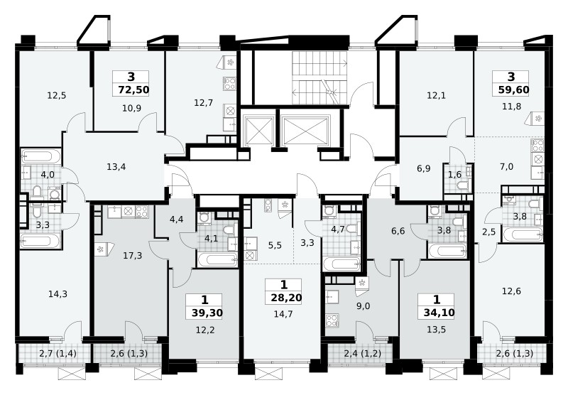 Wohnung 1 zimmer 34 m² poselenie Sosenskoe, Russland