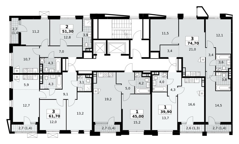 Wohnung 3 zimmer 62 m² poselenie Sosenskoe, Russland