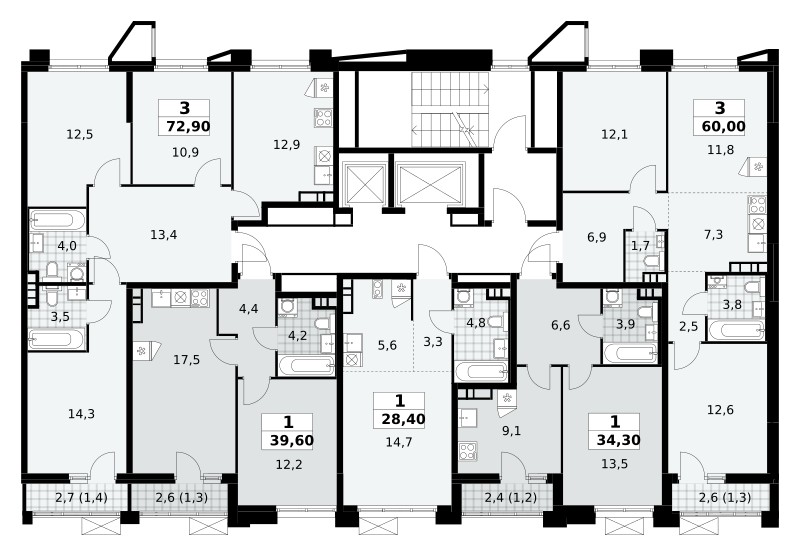 Квартира 1 комната 28 м² поселение Сосенское, Россия