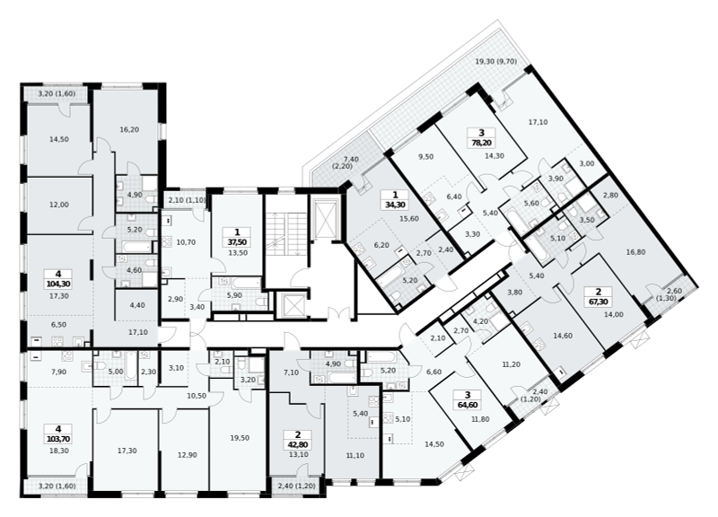 Квартира 34.3 м², Сокол