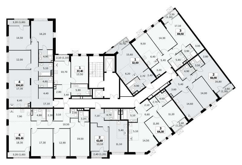 Квартира 104.1 м², Сокол