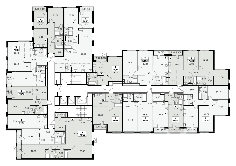 Квартира 70.1 м², Сокол