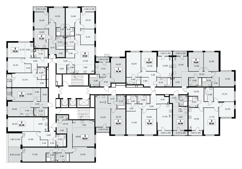 Квартира 55.4 м², Сокол