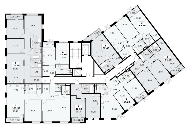 Квартира 37.3 м², Сокол