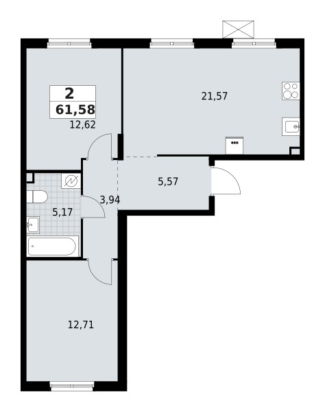 Wohnung 2 zimmer 62 m² Lagolovskoe selskoe poselenie, Russland