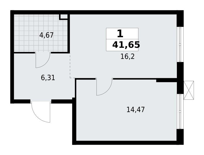 Mieszkanie 1 pokój 42 m² Lagolovskoe selskoe poselenie, Rosja
