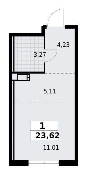 Wohnung 1 zimmer 24 m² Lagolovskoe selskoe poselenie, Russland