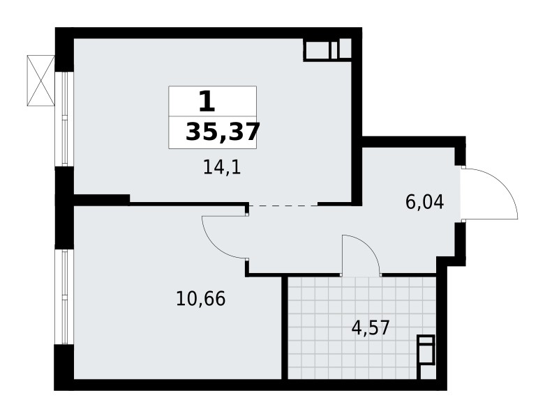 1 room apartment 35 m² Lagolovskoe selskoe poselenie, Russia